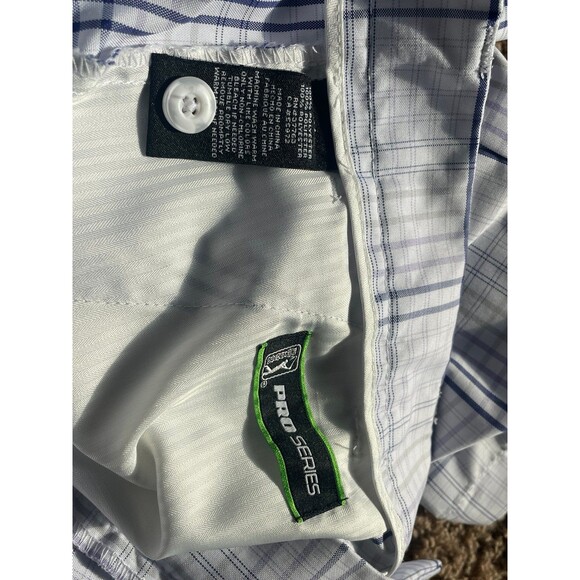 Men ’s PGA Tour PGA Plaid shorts 34 Pro Series Button shorts Purple - Picture 9 of 12